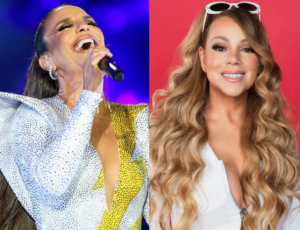 Foto das cantoras Ivete Sangalo e Mariah Carey