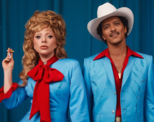Foto de Lady Gaga e Bruno Mars juntos no clipe "Die With A Smile"