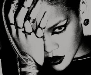 Foto da cantora Rihanna em Rated R