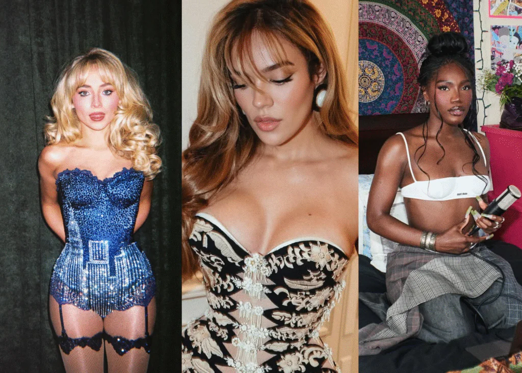 Foto de Sabrina Carpenter, Karol G, Doechii (Fotos: instagram @sabrinacarpenter @karolg @doechii)